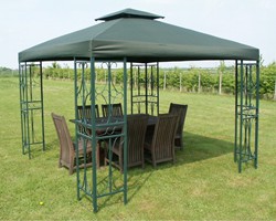 Residential canopy tent with screen sides